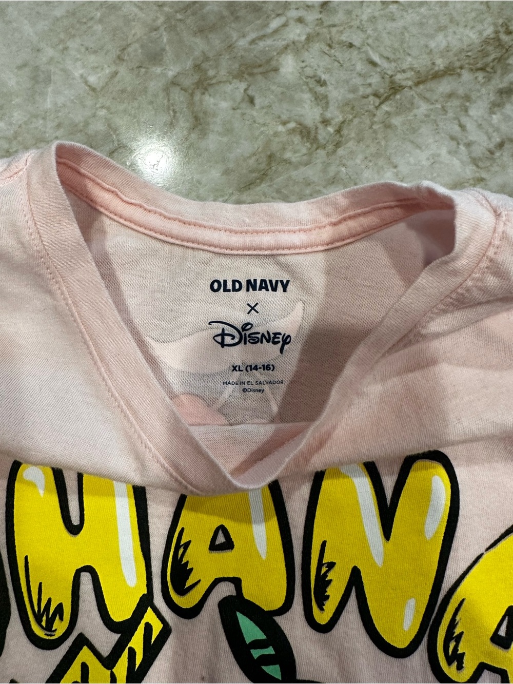 Old Navy Light Pink Stitch 'Ohana' Graphic Tee - Picture 2 of 3